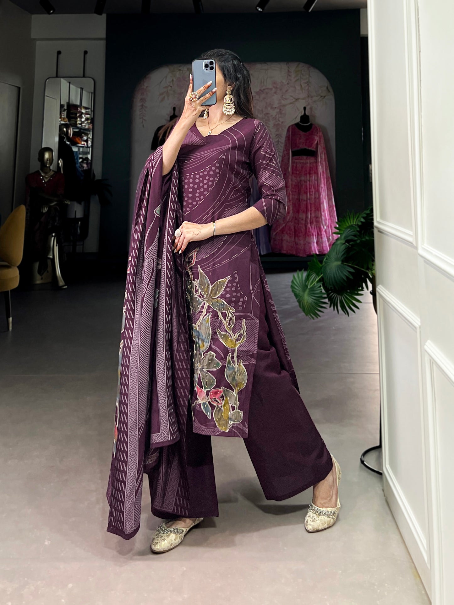 Beads meet blooms in this stunning salwar suit