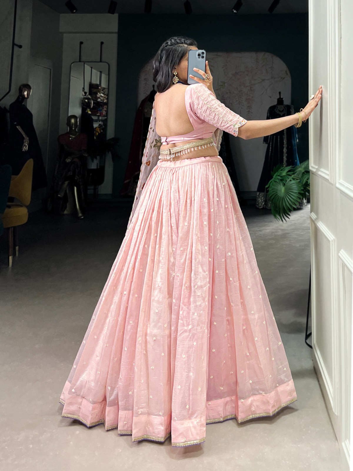 petals baby pink lehnga choli
