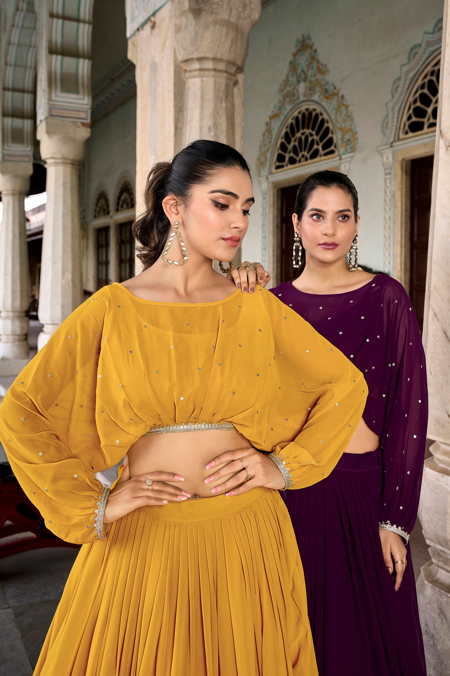 Flaunt Your Flair with Georgette Co-ord Set, Embroidered to Perfection, a Captivating Confluence of Tradition and Trend!✨