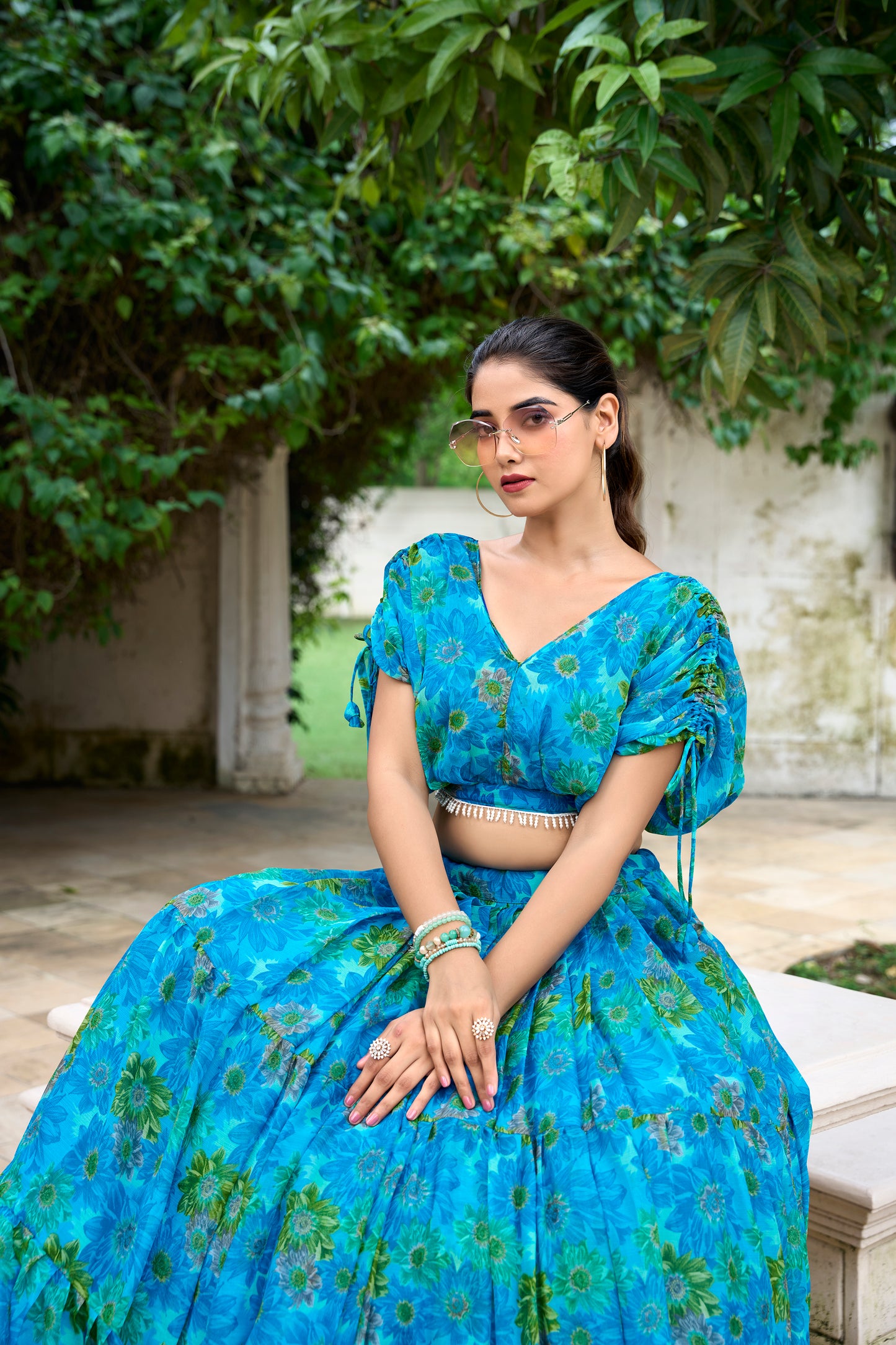 The chiffon floral print co-ord set was the epitome of effortless elegance, making her feel confident and beautiful