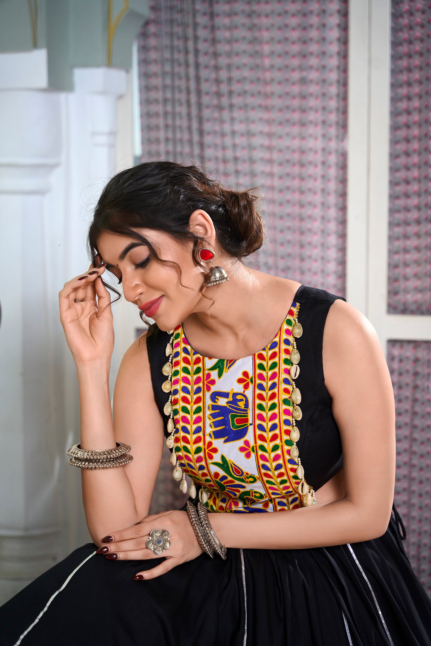 Festive Fashion at Its Best: Rayon Lehenga and Gamthi Work Blouse for Navratri