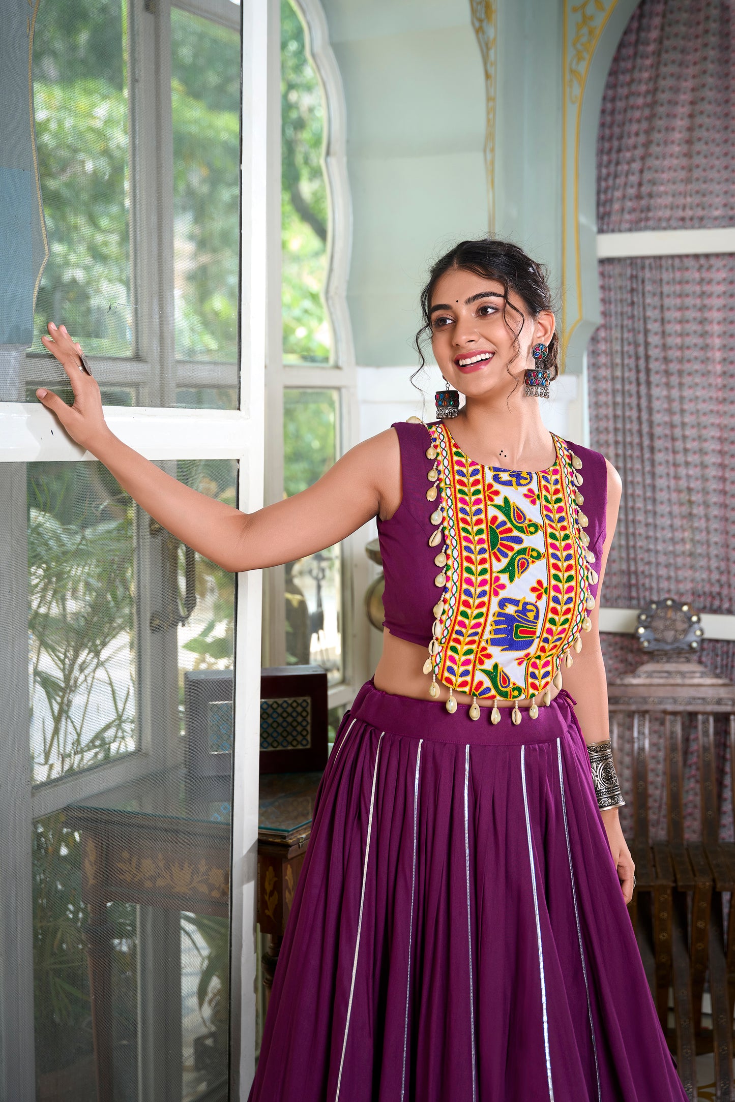 Festive Fashion at Its Best: Rayon Lehenga and Gamthi Work Blouse for Navratri