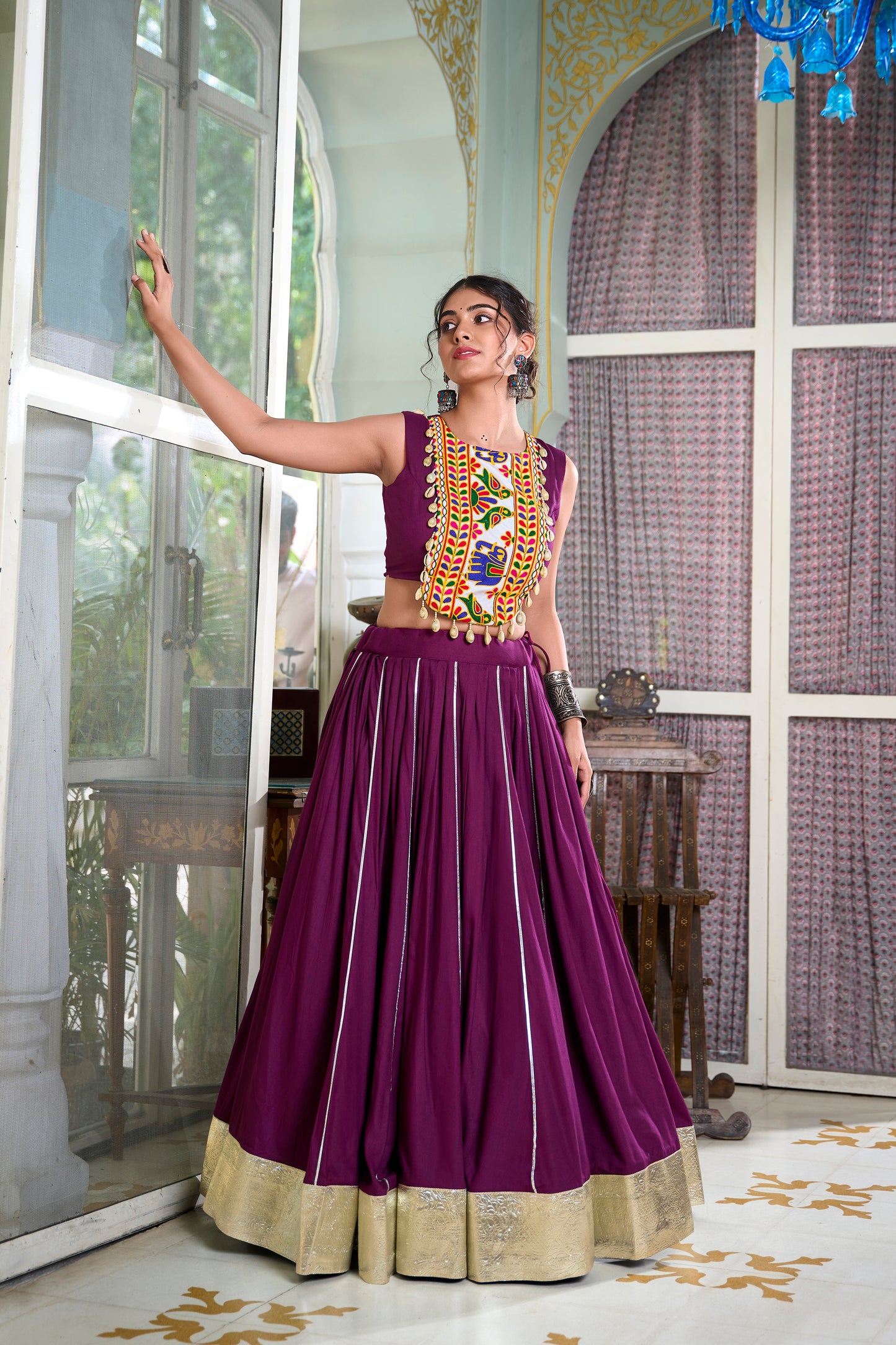 Festive Fashion at Its Best: Rayon Lehenga and Gamthi Work Blouse for Navratri