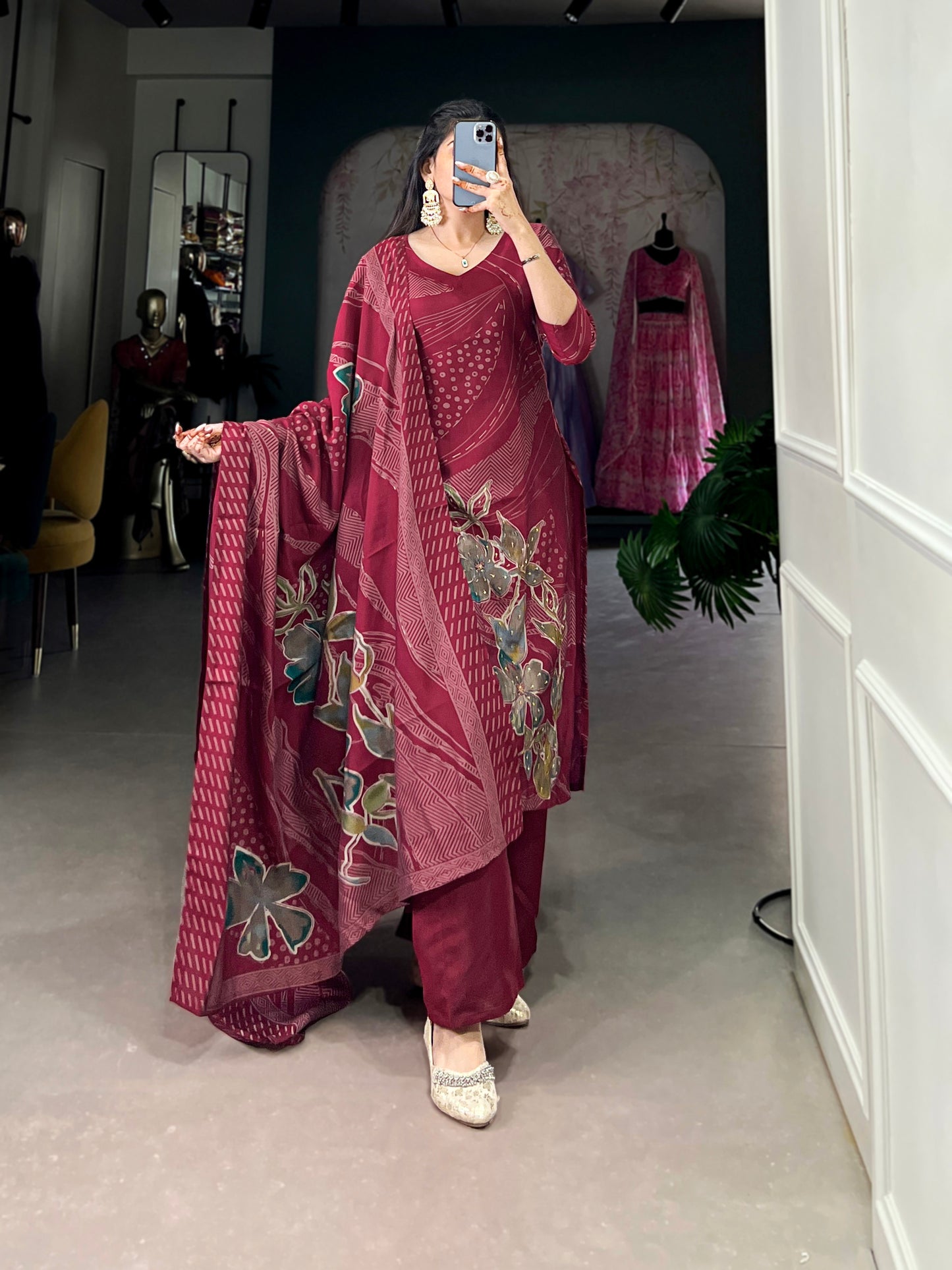Beads meet blooms in this stunning salwar suit