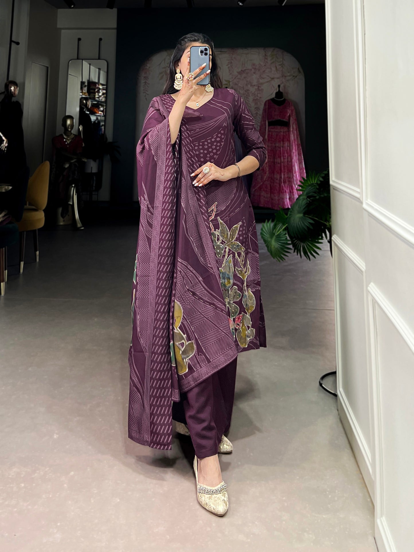 Beads meet blooms in this stunning salwar suit