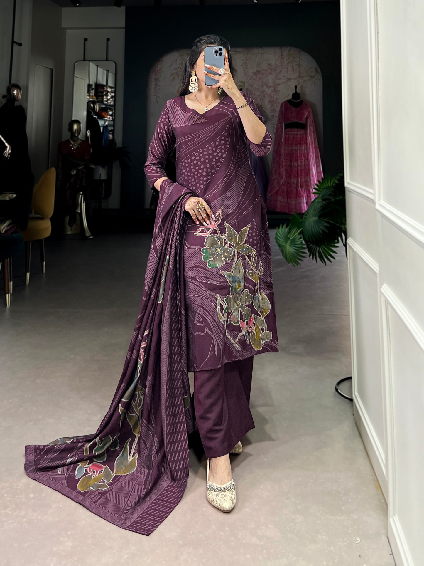 Beads meet blooms in this stunning salwar suit