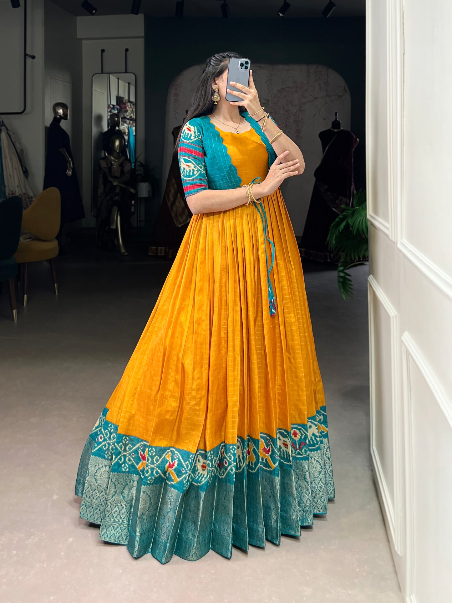 This gown brings together classic charm and contemporary grace in every fold