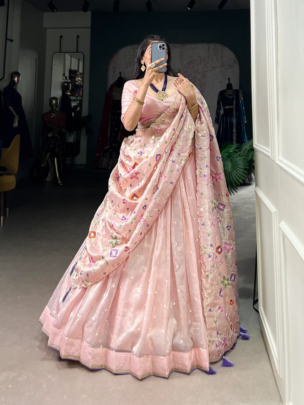 petals baby pink lehnga choli
