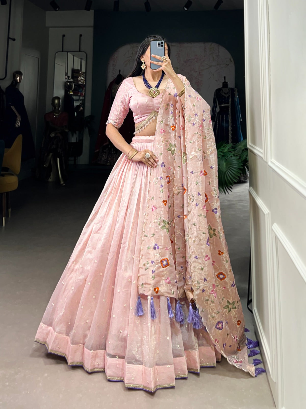 petals baby pink lehnga choli