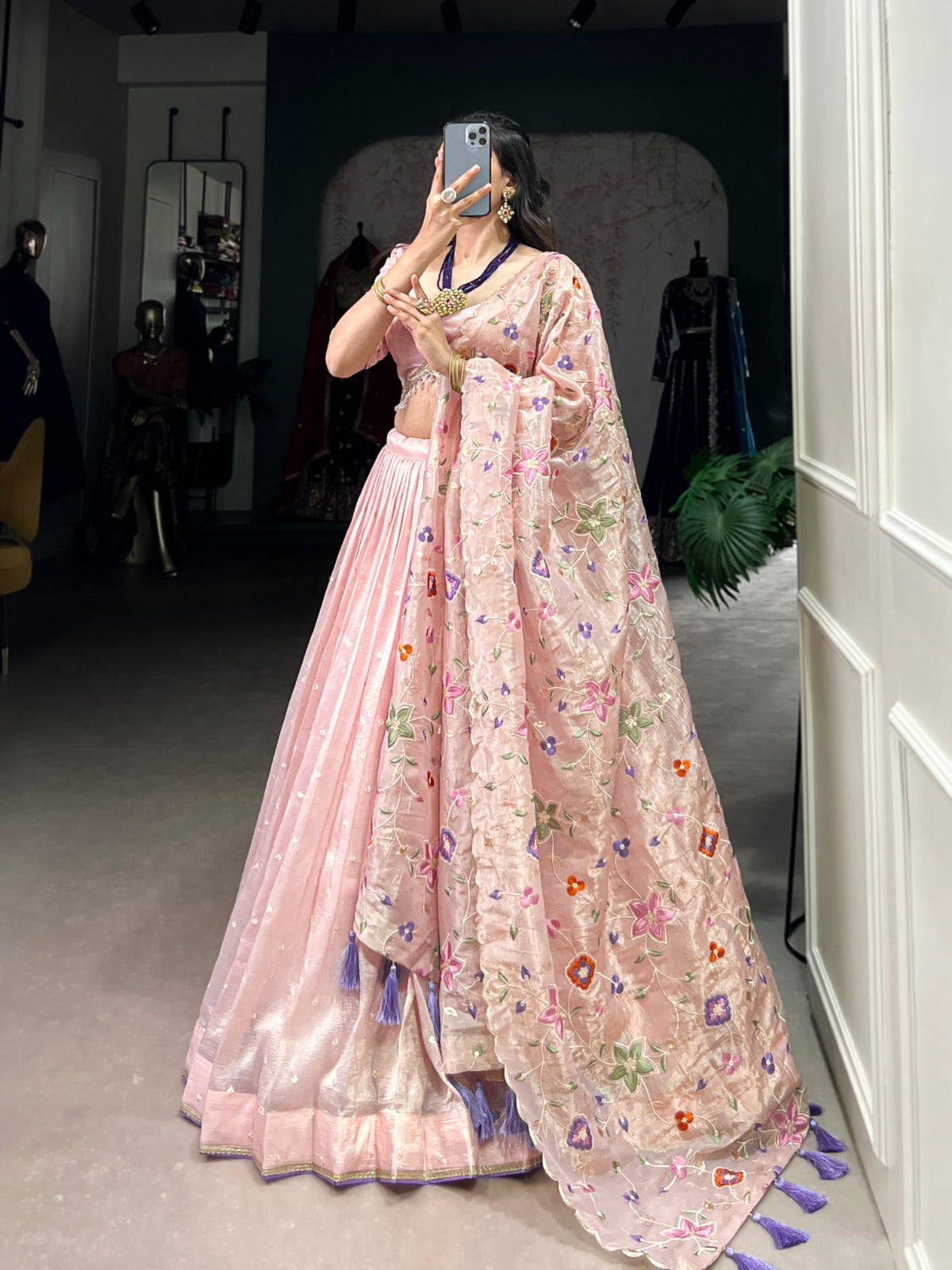 petals baby pink lehnga choli