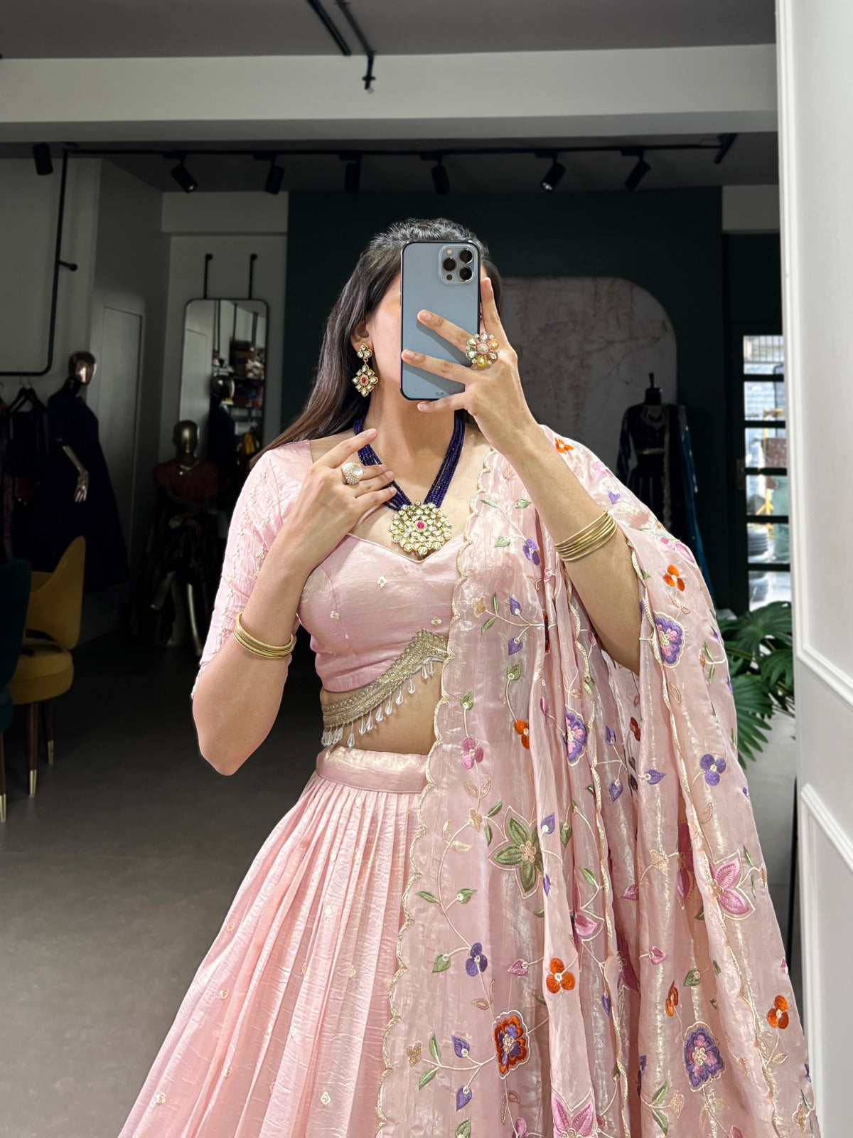 petals baby pink lehnga choli